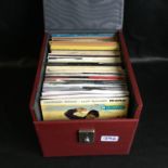 CARRY CASE OF 7" VINYL 45rpm RECORDS. Mainly featuring Cliff Richard & The Shadows spanning many