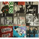 COLLECTION OF 9 PUNK ROCK SINGLE 7" RECORDS. This lot includes 3 x UK Subs - The Ramones - The