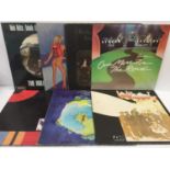 VINYL ROCK ALBUMS x 7. Titles here from Led Zeppelin - Yes - Pink Floyd - Lynyrd Skynyrd - Crosby,
