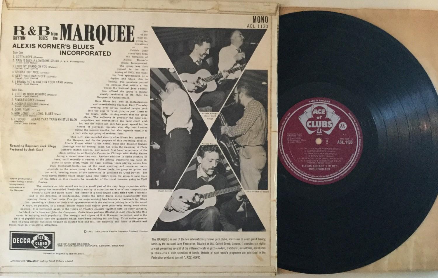 ALEXIS KORNER 'R&B AT THE MARQUEE' 1962 UK VINYL LP RECORD. On the Decca -Ace Of Clubs ACL 1130 - Image 2 of 2