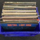 LARGE BOX OF VINYL POP / ROCK LP RECORDS. Including - John Stewart - Caravan - HI-Gloss - George