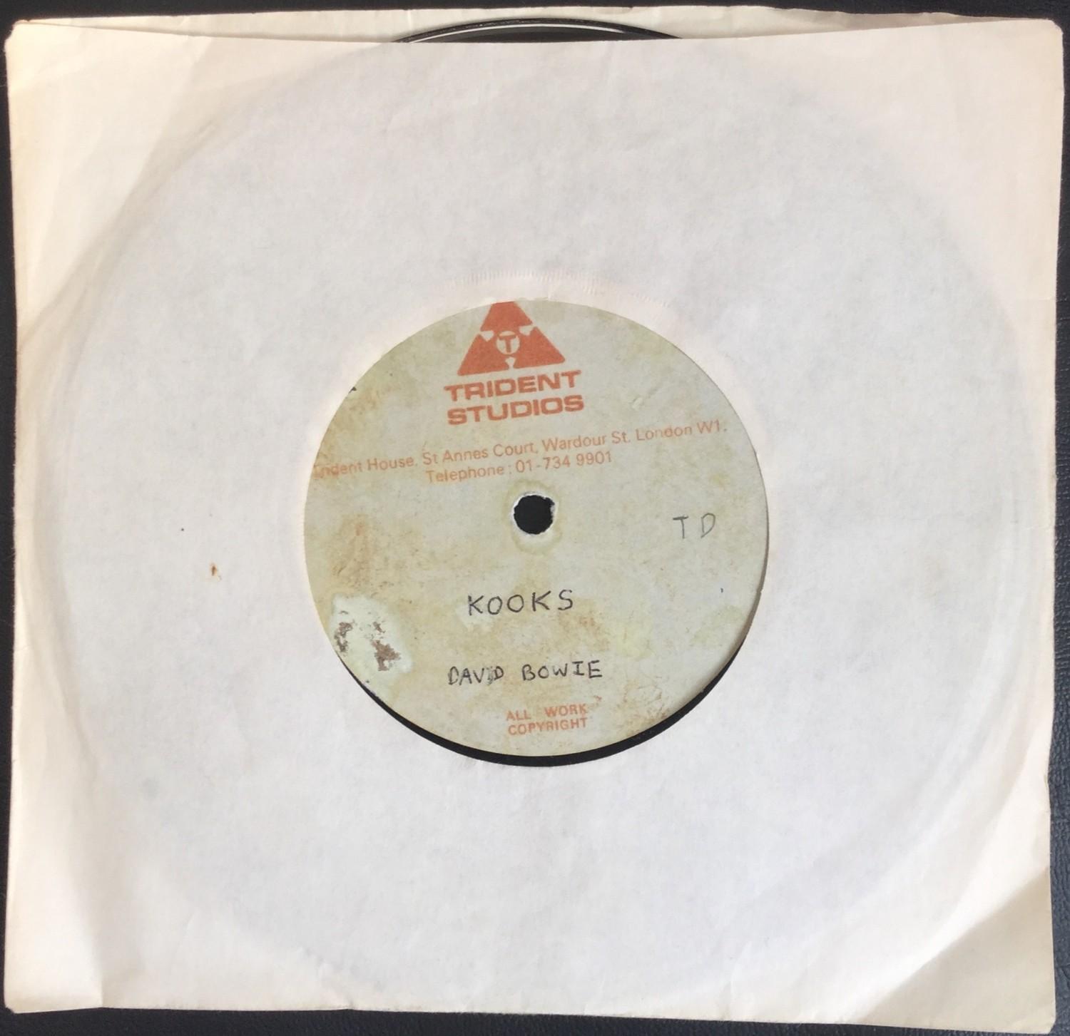 DAVID BOWIE ACETATE 7" 45RPM SINGLE.'Kook' is a song written by David Bowie, which appears on his