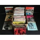 LARGE BOX OF VARIOUS E.P. VINYL SINGLE RECORDS. This collection consist's of mainly jazz - Country -