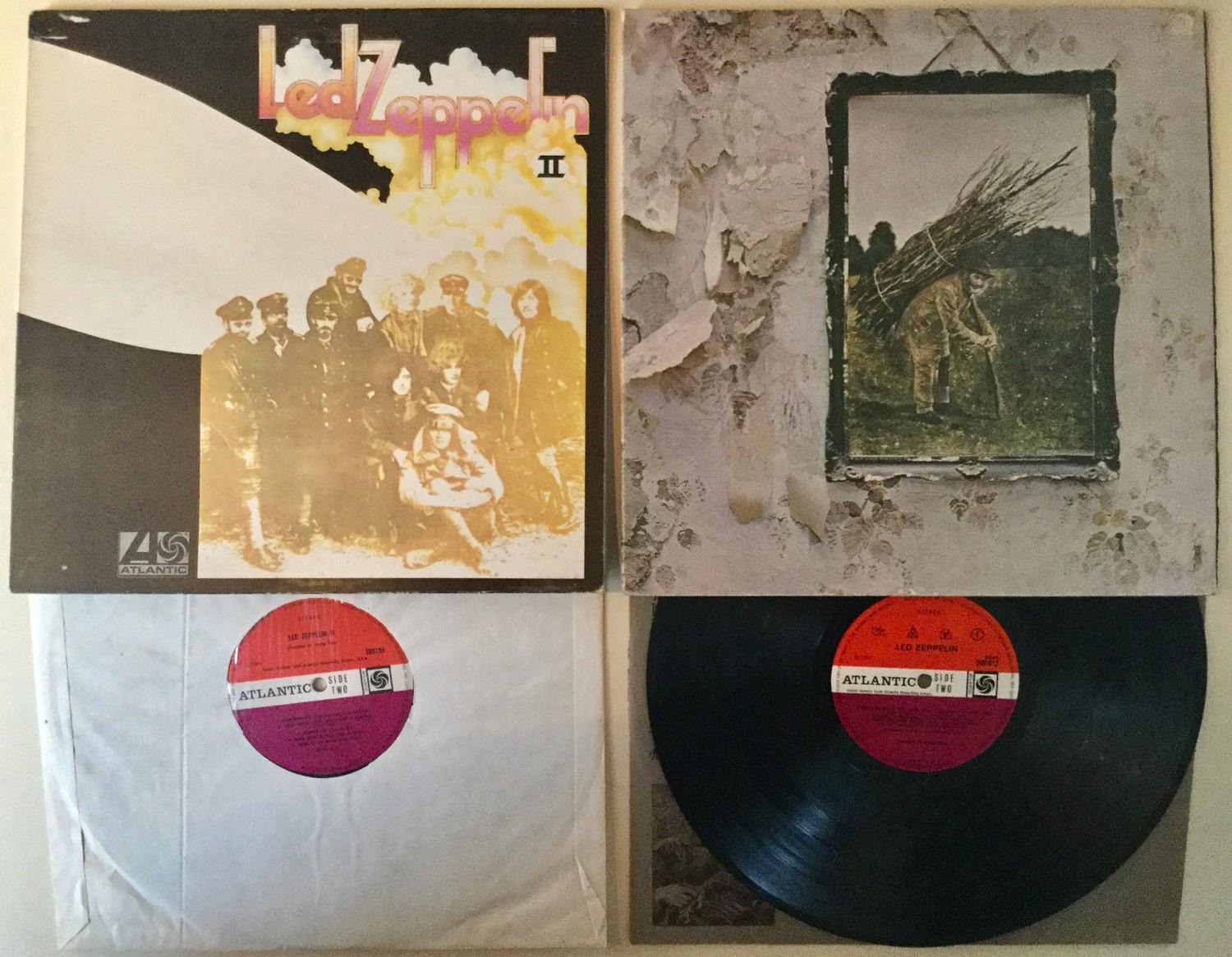 2 X ATLANTIC PLUM LED ZEPPELIN LP VINYL RECORDS. Led Zeppelin 2 on Atlantic 588198 from 1969 and Led