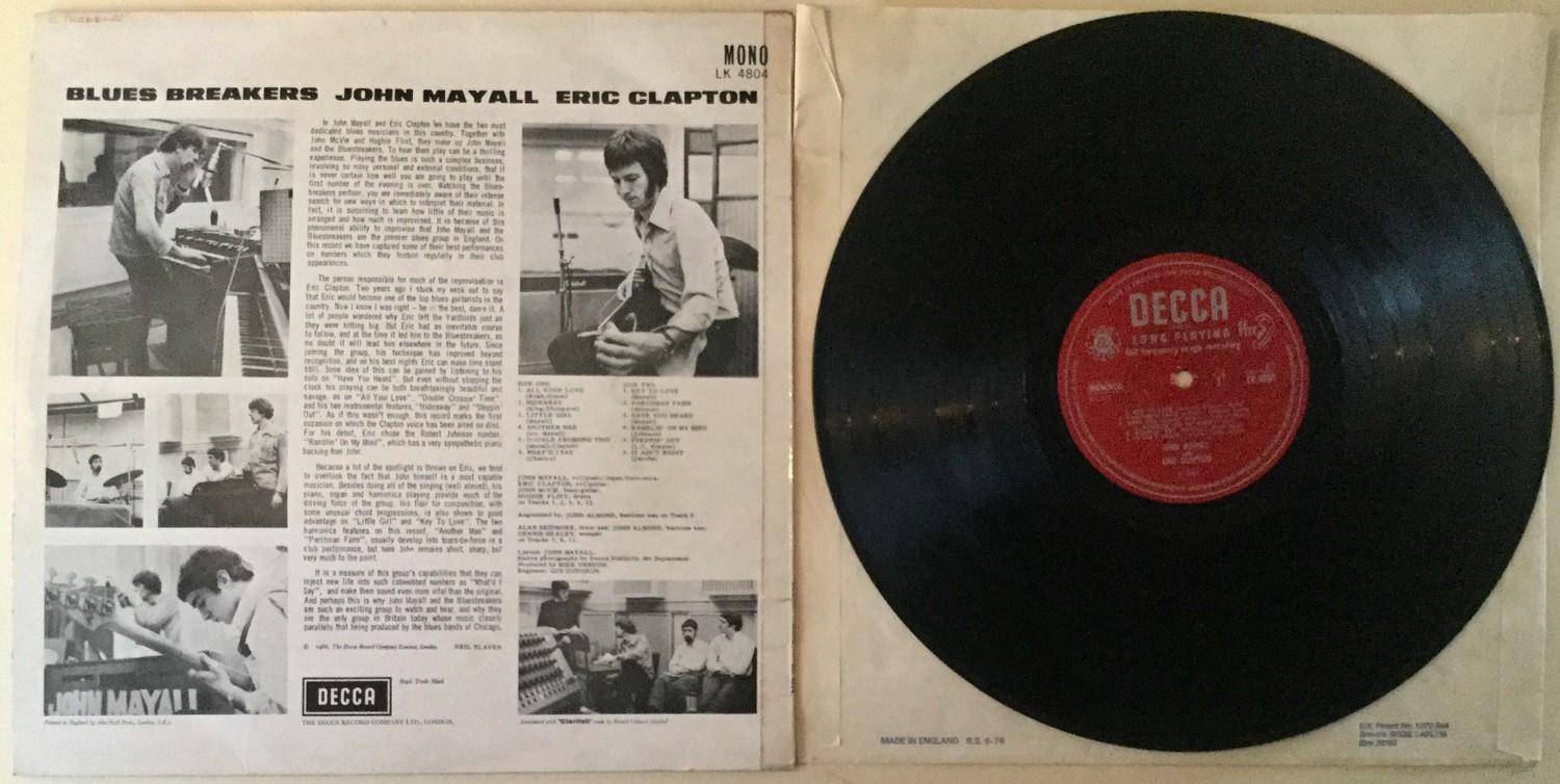 RARE JOHN MAYALL WITH ERIC CLAPTON VINYL LP RECORD. 'Blues Breakers' here on Mono Red labelled Decca - Image 2 of 2