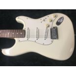 FENDER STRATOCASTER ELECTRIC GUITAR. A limited number of these artic white coloured 'I' series