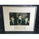 HANK MARVIN SIGNED FRAMED PHOTOGRAPH. Shadows front man here pictured at the Caledonian Hotel in