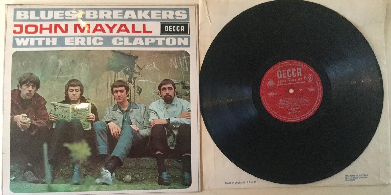 RARE JOHN MAYALL WITH ERIC CLAPTON VINYL LP RECORD. 'Blues Breakers' here on Mono Red labelled Decca