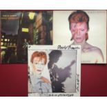 DAVID BOWIE ALBUMS X 3. Titles as follows - Aladdin Sane on Orange RCA RS 1001 from 1973 complete