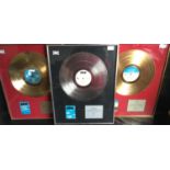 SKY SILVER AND GOLD B.P.I DISC'S. British Phonographic Industry presentation disc's for the Sky &