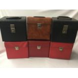 6 X 7? VINYL 45rpm RECORD BOXES. Plain empty singles boxes in red - brown and black colours.