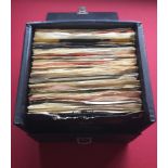 ROCK BOX OF 7" VINYL 45RPM RECORDS. Some of the greats found in this superb box of rock delight's to