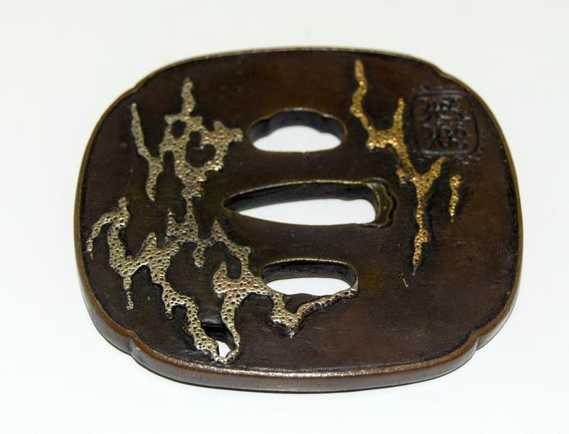 Bronze Japanese Tsuba, signed. - Image 3 of 4