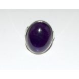Large Amethyst 925 silver ring. Size Q+.