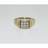 A Gents 9ct gold signet ring. Size X