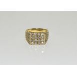 Gent's gold diamond ring, approx 2ct, size Q.