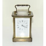 A Matthew Norman brass carriage clock, working with key.
