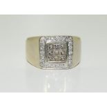 18ct white gold gent's diamond ring, approx 1ct. Size S.