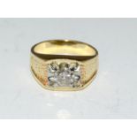 A diamond solitaire approx. 0.75points, set in 14ct gold ring, 6.5g, Size M.