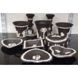 Collection of Wedgwood black Jasper ware (10).