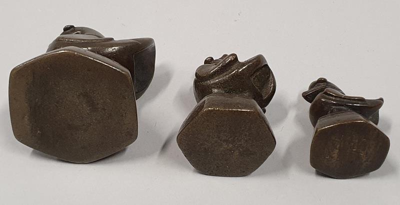 Set of three opium weights. - Image 5 of 6