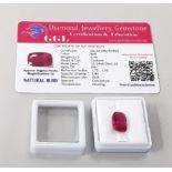 Natural ruby 6.4ct with certificate.