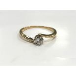 18ct gold 1/4 carat diamond ring. Size L+.