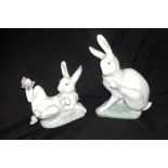 Two Lladro bunny rabbits: 5887 and 5888.