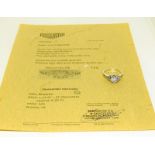 14ct white gold ladies diamond ring with certificate 1.2ct, size 0.