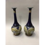 Pair of Doulton Lambeth vases.