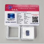 Natural tanzanite 6.35ct with certificate.