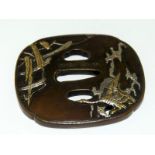 Bronze Japanese Tsuba, signed.