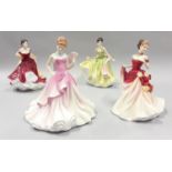 4 Royal Doulton Pretty Ladies Ball figurines: Spring, Summer, Autumn & Winter.