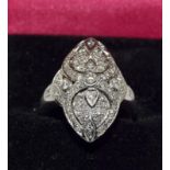 18ct white gold Art Deco Diamond ring. Size M