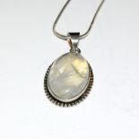 Large moonstone 925 silver pendant.