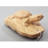Netsuke in the form of a tortoise, signed.