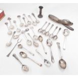 Collection of silver spoons etc.