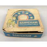 6 boxed original Babycham glasses.