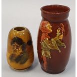 A pair of small vintage Royal Doulton ceramic vases.