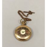 14ct gold 1/2 hunter pocket watch.