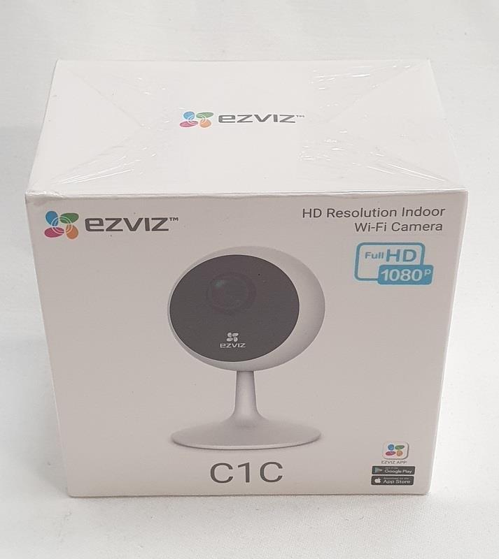 A boxed Ezviz C1C HD Resolution indoor Wi-Fi Camera (REF 128).