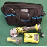 Ryobi Cordless Angle Grinder in New Macallister Bag (REF 122).