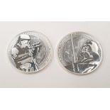 Two silver 1oz .999 Star Wars coins.