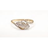 18ct gold diamond sweep ring.