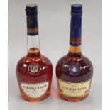 Two bottles of Courvoisier V.S. Cognac 70cl sealed.