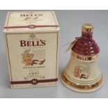 Bells Old Scotch Whisky Porcelain Christmas Decanter 1997, sealed and boxed.