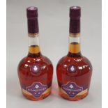 Two bottles of Courvoisier V.S. Cognac 70cl sealed.