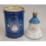 Bell's 1990 Porcelain Wade Decanter to commemorate the 90th Birthday of the Queen Mother. 75cl