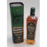 Bushmills 10Y Single Malt Triple Distilled Irish Whisky 70cl boxed.