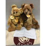 Two Charlie Bears designed by Isabelle Lee: Darcy CB0104647, 31cm, with mis-spelt name tag 'Dracy'